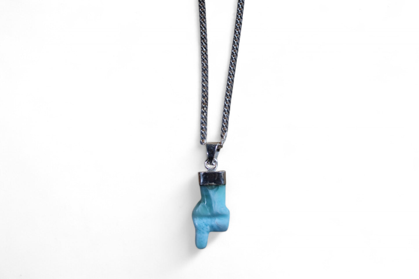 Larimar Halskette – Zeigende Hand
