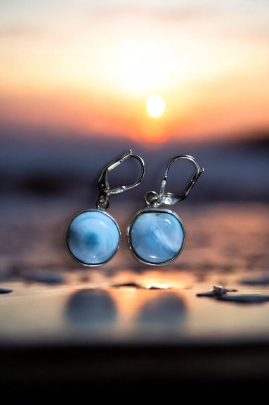 Larimar Traumfänger Ohrringe