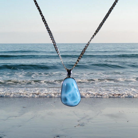Larimar Halskette – Tropfen des Ozeans